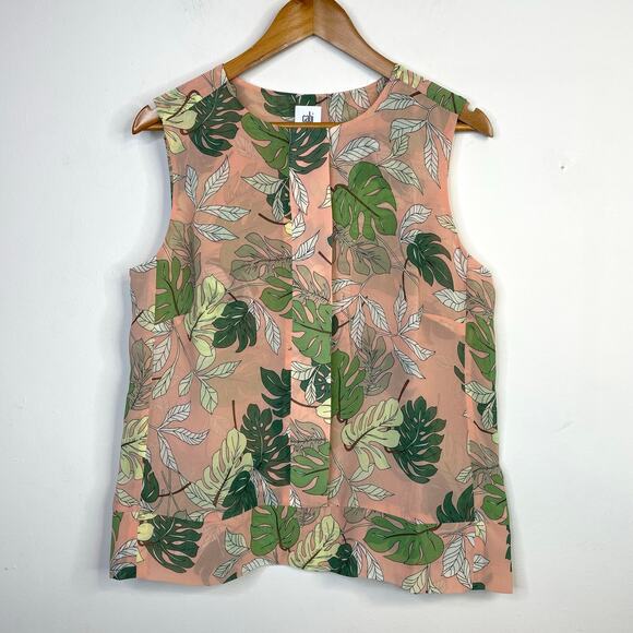 Cabi Monstera Tropical Flowy Sleeveless Tank Top Blouse preppy 5351 Womens M - Picture 3 of 14